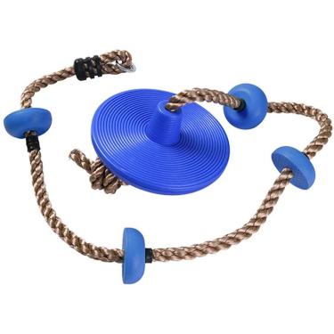 Imagem de M/P Corda de escalada para crianças, escada de corda de 2 m com plataformas de suporte de pé, balanço de árvore para crianças com mais de 4 anos de suporte de 200 kg, ideal para moldura de escalada, casa na árvore