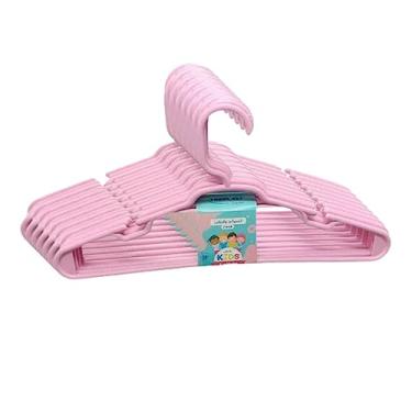 Imagem de Kit Cabides Infantis Reforçado Roupa Infantil Bebê 40 Unidades Rosa