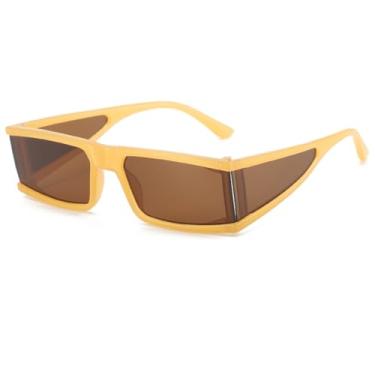 Imagem de VFDHN Vintage multi óculos lente óculos de sol feminino hip hop retângulo óculos de sol feminino colorido quadrado óculos, 5, um tamanho