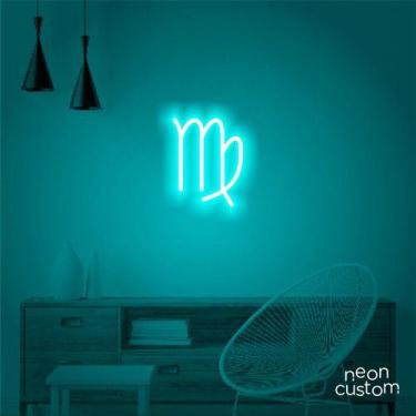 Imagem de luminaria letreiro Neon Led Signo Virgem 60x40 luminoso decoração p/ s