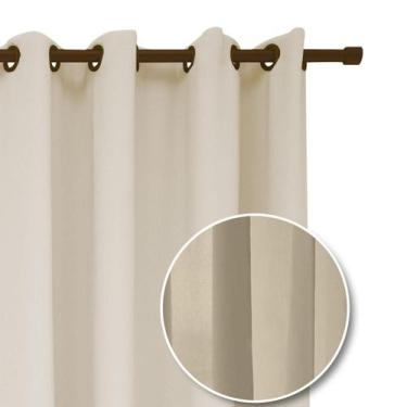 Imagem de Cortina Sala Grande Para Varão 400x250 Roma Admirare, Bege