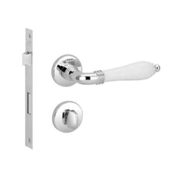 Imagem de Fechadura porta banheiro wc lily imab cromada com branco máquina 55mm 