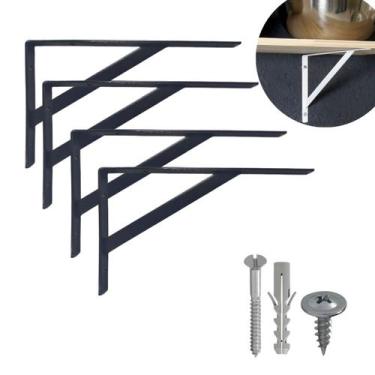 Imagem de Kit 10 Suportes Mão Francesa Reforçada para Prateleiras de 30 cm + Kit