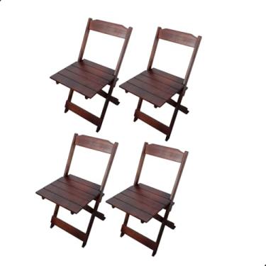 Imagem de 4 Cadeiras Dobráveis Madeira Maciça Itaúba Bar Area De Lazer (Imbuia)