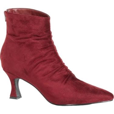 Imagem de EVANS Bota feminina de cano baixo, escarlate, moda, Vinho, 10 Wide