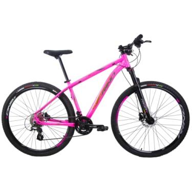 Imagem de Bicicleta Aro 29 Rino Shimano ALTUS 1.0 – 24v, Freio Hidráulico, Câmbio ALTUS + TZ510, Suspensão com Trava, Cassete 8v 11/32, Cubo Rolamentado (Rosa Neon, 19)