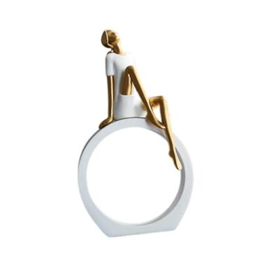 Imagem de WeiLaiKeQi Girl feminina para mulheres estátua mesa central peças de casa inauguring best sloth quarto salar de escritório leitores esculturas de ornamentos de, Pensador Branco