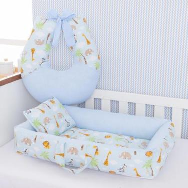 Imagem de Kit Ninho Redutor de Berço mais Almofada de Amamentação Safari - Pando