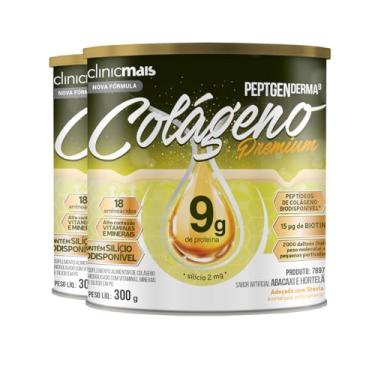Imagem de Kit 2 Colágeno Peptgenderma Clinicmais 300g Abacaxi com Hortelã