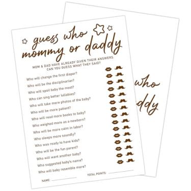 Imagem de ZEDEV 30 PCS Cute Bear Guess Who Mommy or Daddy Baby Shower Game for Boy Girl, Double-Sided Games Gender Neutral Gender Reveal Party Supplies & Decor-C13