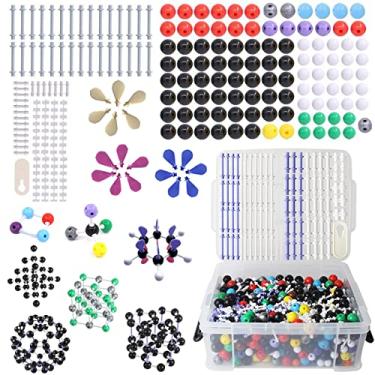 Imagem de Kit de modelo de estrutura molecular, modelo de bola molecular de 974 peças, com atômico/nuvem de carga, kit de modelo orgânico/inorgânico para estudantes e professores, kit de ciência de modelagem para imaginação espacial/aprendizagem/ensino