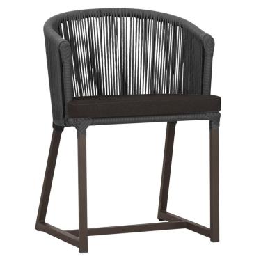 Imagem de Cadeira De Jantar Noronha Alumínio Marrom E9 Trama Original Preto