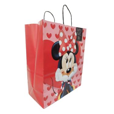 Imagem de Sacola De Presente Minnie Mouse Com Corações Vermelha
