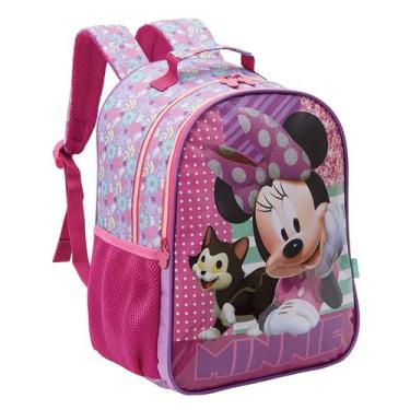 Imagem de Mochila Costa Minnie e Fígaro Escolar Infantil Xeryus