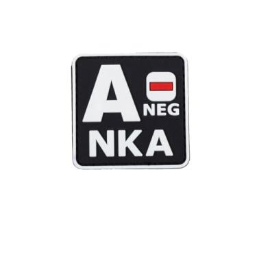 Imagem de Ruoming 1 peça de adesivos táticos de tipo sanguíneo, 5 x 5 cm, PVC 3D, fecho de gancho (branco A)