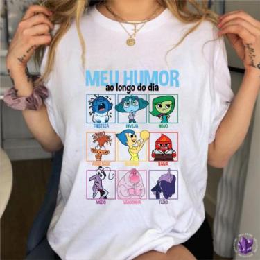 Imagem de Camiseta Divertidamente Humor ao longo do Dia - Mina Store, Branco, Ba