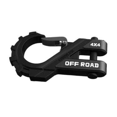 Imagem de JicSuXi Gancho de guincho, suporte de manilha para guincho com acessório de reboque para montagem de manilha, Preto