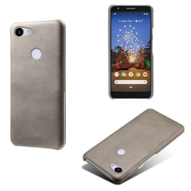 Imagem de Capa para Google Pixel 3A,Proteção contra quedas,Casca de volta de cor sólida simples,Design de couro de imitação de plástico-Gray