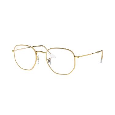 Imagem de Óculos de Sol Ray-Ban Hexagonal 0RB3548 9196BF Tam 51 / Ouro - Lentes Azul Claro