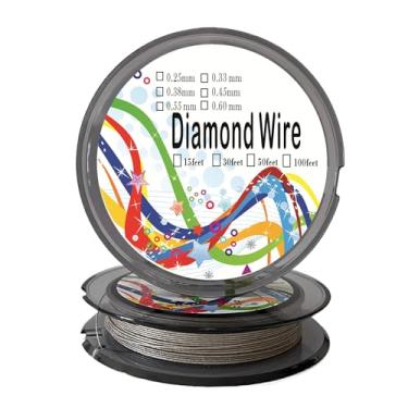 Imagem de Fio de diamante 0,45 mm Lâmina de serra de corte de 5 m para serra de diamante, jade, metal, mármore, granito, ferramenta manual, vidro, madeira, pedra (0,45 mm)