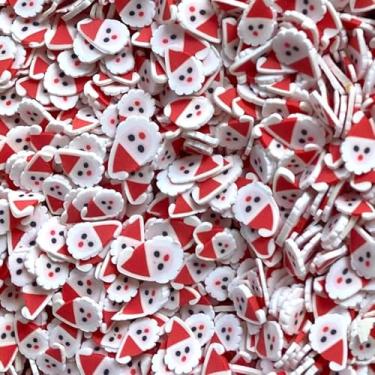 Imagem de Fatias de argila de polímero de Papai Noel - Granulados em miniatura falsos para arte em resina, fabricação de joias, criações em miniatura, gelecas, copos de globo de neve e mais! - 59 g