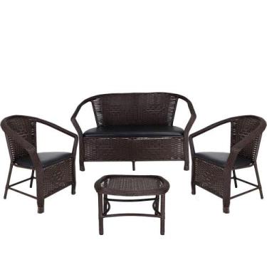 Imagem de Conjunto De Poltronas E Mesa Navegantes Preto Tabaco - PANERO