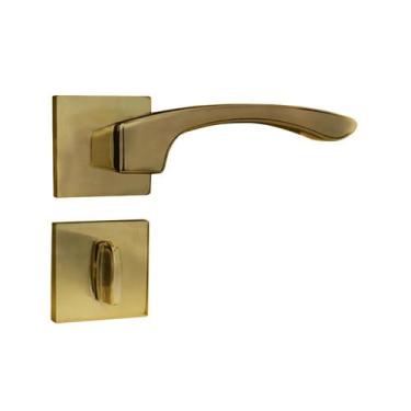 Imagem de Fechadura Onix Banheiro Roseta Latonado Oxidado 55mm União Mundial - U