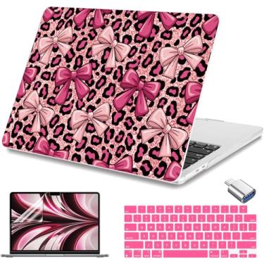 Imagem de Teryeefi Capa para MacBook Air de 13 polegadas M4 M3 M2 2025 2024 2022 versão compatível com modelo A3240/A3113/A2681, capa rígida para laptop com capa de teclado, protetor de tela e adaptador USB C