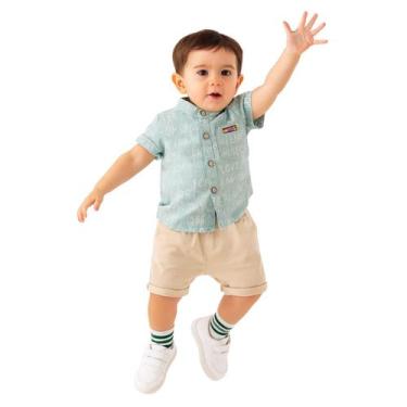 Imagem de Roupa Mauricinho Conjunto Infantil Temático Menino - anjo da mamãe, Az