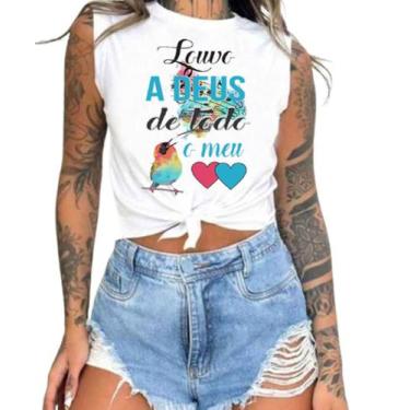 Imagem de Cropped T-Shirts Feminino Estampado - Cristã- Várias Estampas 10 - meg