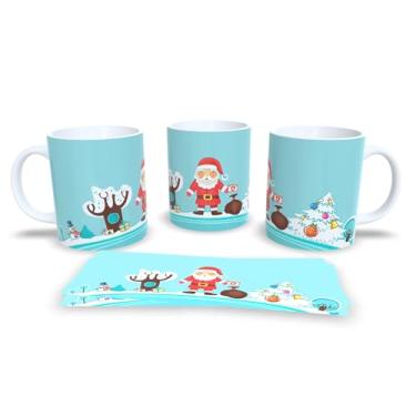 Imagem de Caneca de Cerâmica com Bolas de Natal, Decorativa, Branca com Enfeites Coloridos, Design Festivo, 3 Unidades (5)