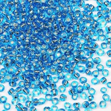 Imagem de Contas de semente azul lago de 4 mm para fabricação de joias, cerca de 3380 gramas, cerca de 3380 peças, artesanato de vidro 6/0 para fazer brincos, pulseiras, pingentes, joias de cintura, contas de