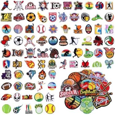 Imagem de Janinka 100 peças de adesivos esportivos de ferro sobre futebol, futebol, beisebol, basquete, bordado para jogadores, treinadores, amantes de esportes, fãs, chapéus, roupas, jaquetas, jeans, vestido