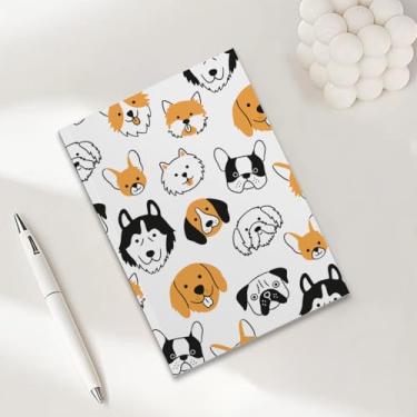 Imagem de Cadernos com estampa de cachorro fofo para trabalho, caderno de composição A5, caderno pautado na faculdade, agenda de viagem forrada para escrever anotações, presentes para amantes de cães 1