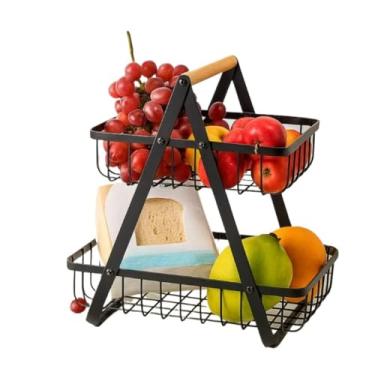 Imagem de Fruteira De Mesa Ou Cesto Metal Organizador Para(Preto)