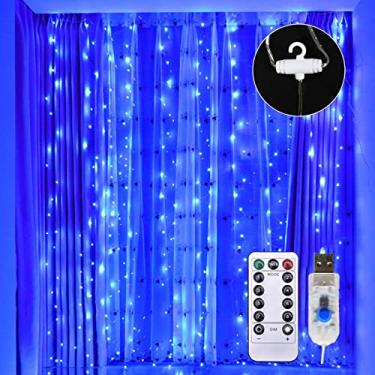 Imagem de Luzes de cortina USB Powered Decoração para encontro pedido reunião com 8 modos iluminação