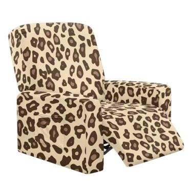 Imagem de Daulesho Capas reclináveis com estampa de leopardo, capa para cadeira reclinável de menino preguiçoso com fundo elástico, protetor de móveis de animais da selva africana para casa