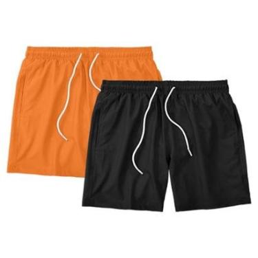 Imagem de Kit 2 Shorts Masculino Liso Básico Bermuda Tactel Água Praia Treino Academia Corrida-Masculino
