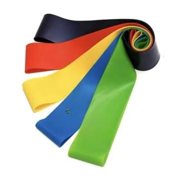 Imagem de Kit 5 Elástico de Treino Mini Band, Elástico Tensão Extensor Exercício(Kit para 2)