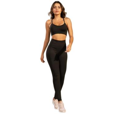 Imagem de Conjunto Top Alça Fina e Calça Suplex Serra e Mar Modas Roupa Para Academia Treino Moda Fitness-Feminino