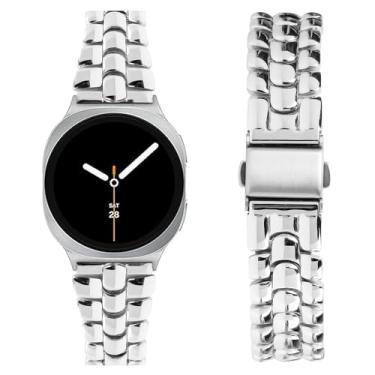 Imagem de Mtozon Pulseiras de metal compatíveis com Samsung Galaxy Watch 8 de 40 mm/44 mm Watch8 Classic de 46 mm, prata