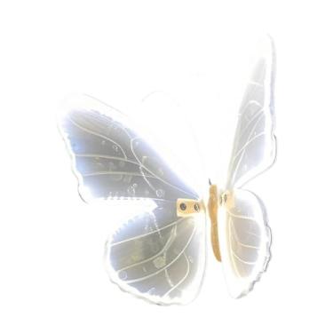 Imagem de predolo Escultura de borboleta iluminada para exterior, estátua de jardim, luminária para pátio.