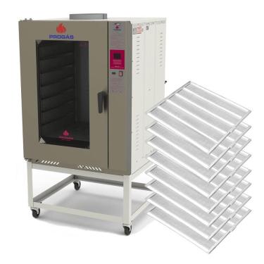 Imagem de Kit Forno Turbo Progás A Gás Com Vapor Bivolt PRP-8000ST G2 P36254 + 8 Esteiras Imeca 58x70cm