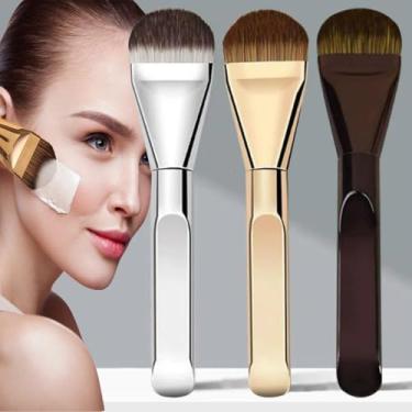 Imagem de 3 peças/conjunto de pincéis de base portáteis em forma de língua, corretivo ultrafino, pincéis de maquiagem amplos, pincéis leves para o rosto, 15,5 cm