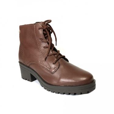 Imagem de Bota Coturno Fem Bottero Couro Burnish Marrom Wood 349101-16