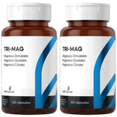 Imagem de Kit 2x Tri-Mag Magnésio Quelato, Dimalato e Citrato 60 cápsulas - Natu