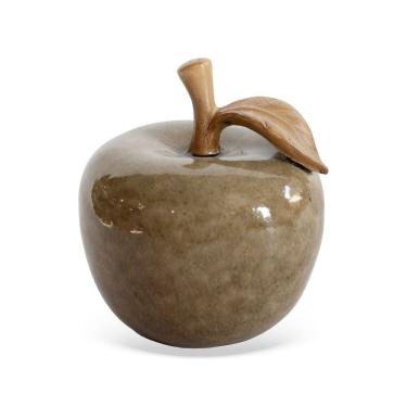 Imagem de Peça Decorativa Maçã em Cerâmica Marrom Escuro 9,5cm CT00194 BTC