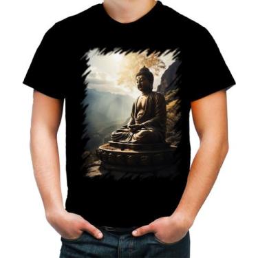 Imagem de Camiseta Colorida Estátua de Buda Iluminado Religião 1 - Kasubeck Stor