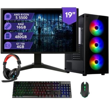 Imagem de Pc Gamer Completo MRP Informática Processador Ryzen 5 Memória 16gb SSD