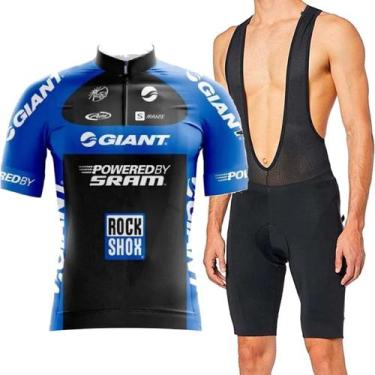 Imagem de Kit Bretelle Forro Gel Camisa Giant Dry Fit Pro Confort Mtb -, Preto, 